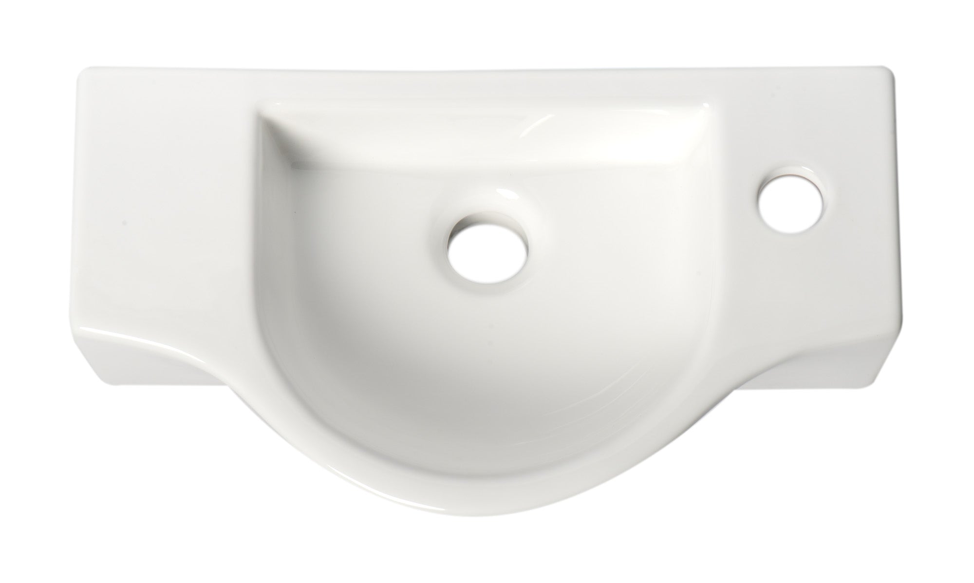 Alternative View of ALFI brand 17.75" x 9.88" Rectangle Wall Mount Porcelain Bathroom Sink, White, 1 Faucet Hole, ABC114