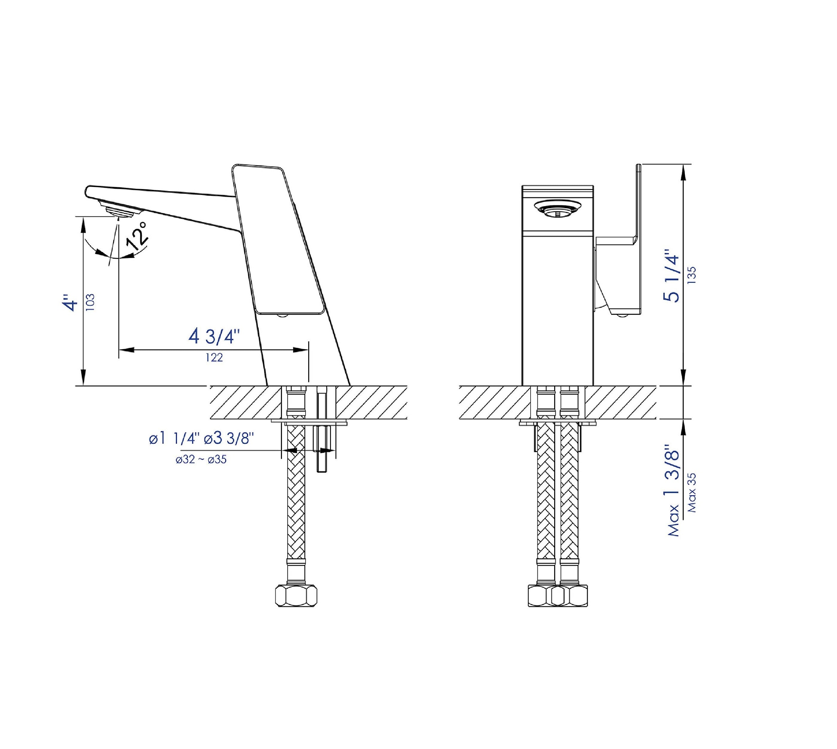 ALFI brand 1.2 GPM Lever Straight Spout Bathroom Faucet, Modern, Black Matte, AB1470-BM