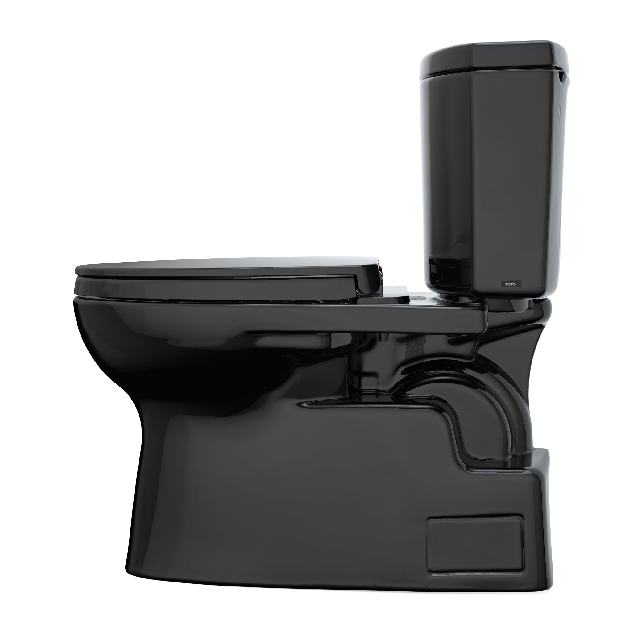 TOTO Vespin II Two-Piece Elongated 1.28 GPF Universal Height Toilet with SS124 SoftClose Seat, WASHLET+ Ready, Cotton White, Vitreous China|Plastic, Ebony, MS474124CEF#51
