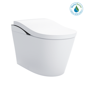 Alternate Image for TOTO NEOREST LS Dual Flush 1.0 or 0.8 GF Integrated Bidet Toilet, Cotton White with Black Trim, Vitreous China and Plastic, MS8732CUMFG#01B