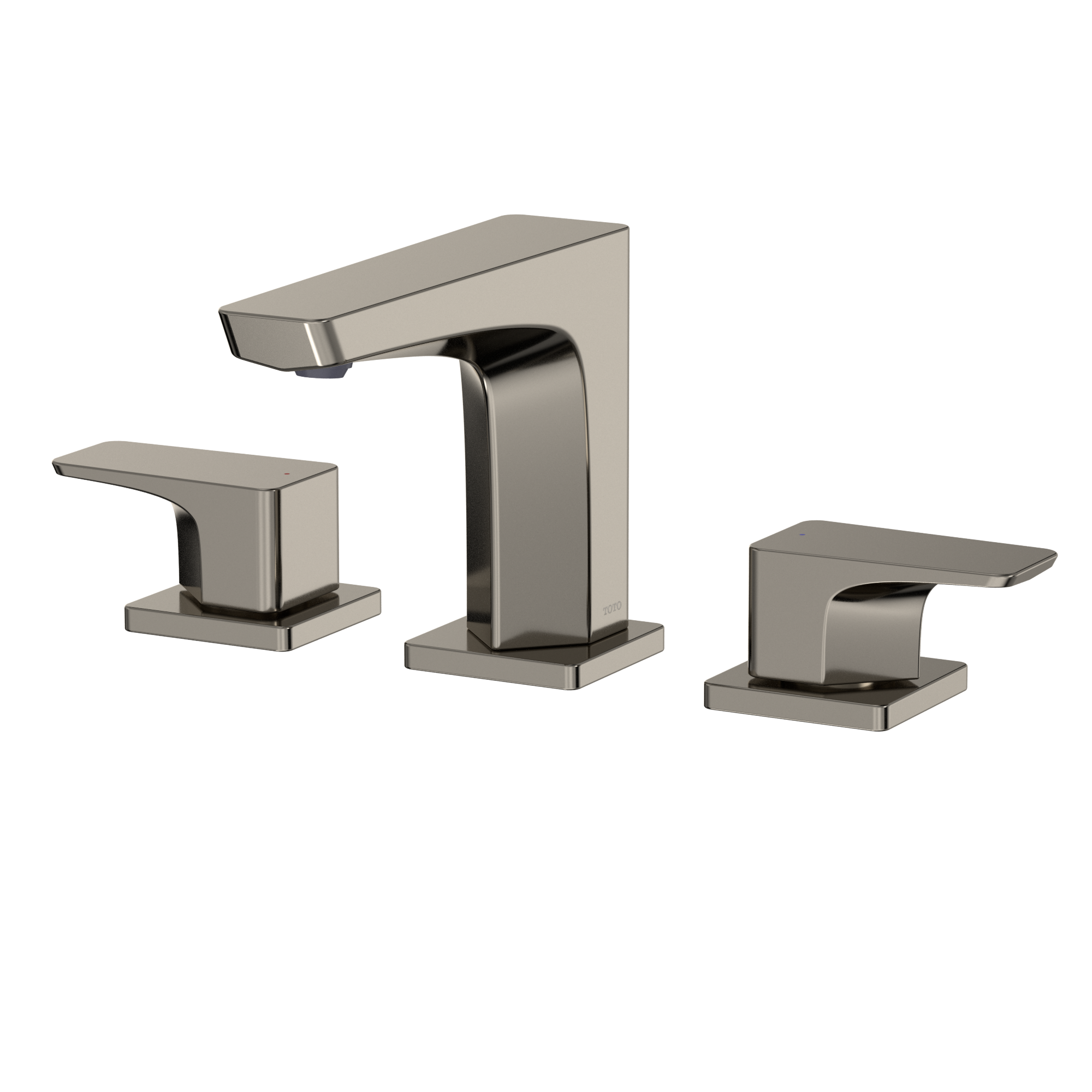TOTO GE 1.2 GPM Two Handle Widespread Bathroom Sink Faucet, Polished Nickel, Brass, TLG07201U#PN