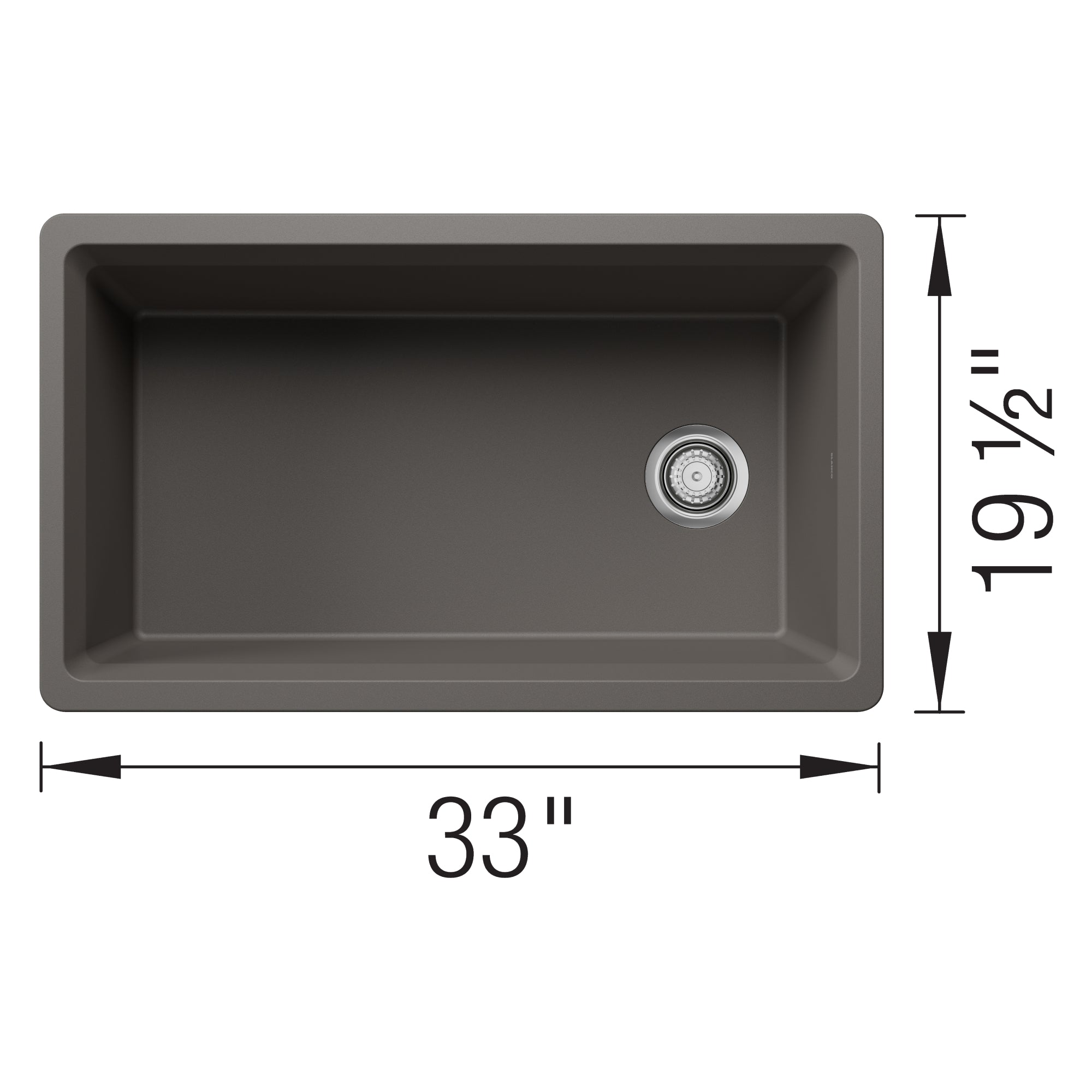 Blanco Inteos 33" Undermount Silgranit Workstation Kitchen Sink, Volcano Gray, No Faucet Hole, 443317