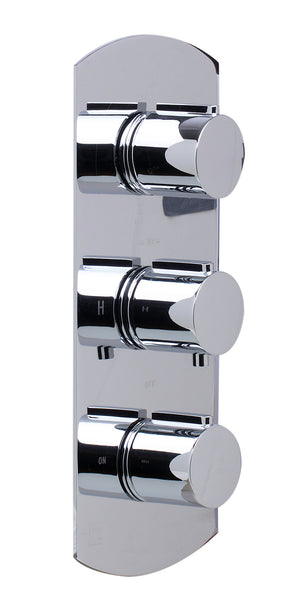 Alternate Image for ALFI brand AB4001-PC Polished Chrome Concealed 3-Way Thermostatic Valve Shower Mixer Round Knobs, Brass