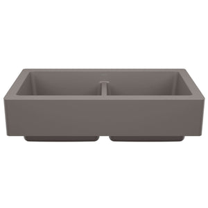 Alternate Image for Blanco Vintera 33" Silgranit Farmhouse Sink, 50/50 Double Bowl, Volcano Gray, No Faucet Hole, 527418