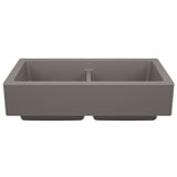 Blanco Vintera 33" Silgranit Farmhouse Sink, 50/50 Double Bowl, Volcano Gray, No Faucet Hole, 527418