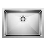 Blanco Quatrus 25" Undermount Stainless Steel Kitchen Sink, Satin Polish, 18 Gauge, No Faucet Hole, 443146