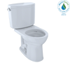 TOTO Drake II Two-Piece Round 1.28 GPF Universal Height Toilet with CEFIONTECT, Cotton White, Vitreous China, CST453CEFG#01