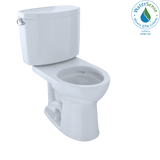 TOTO Drake II Two-Piece Round 1.28 GPF Universal Height Toilet with CEFIONTECT, Cotton White, Vitreous China, CST453CEFG#01