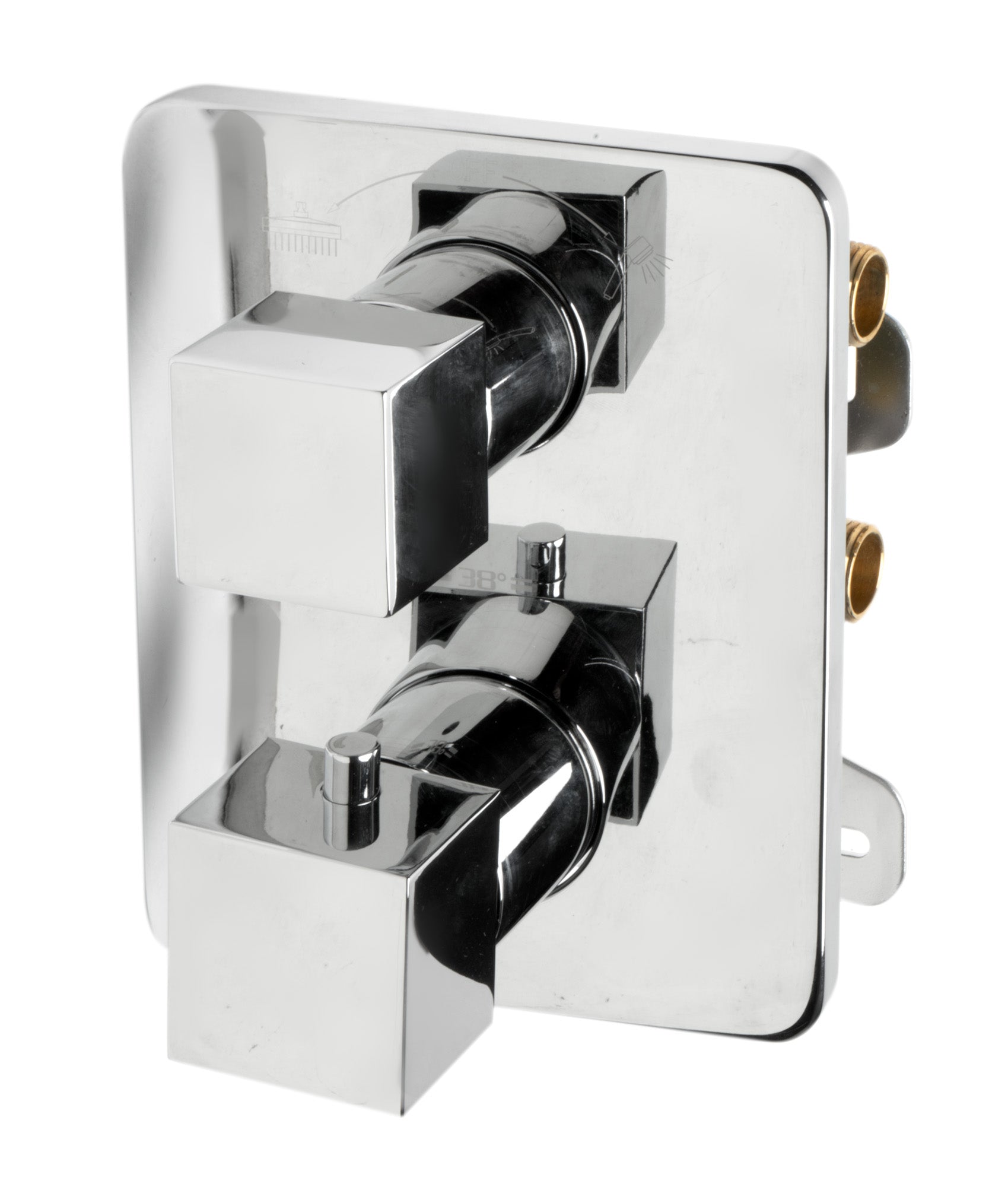 ALFI brand AB2830-PC Polished Chrome 2 Way Thermostatic Square Shower Set, Brass