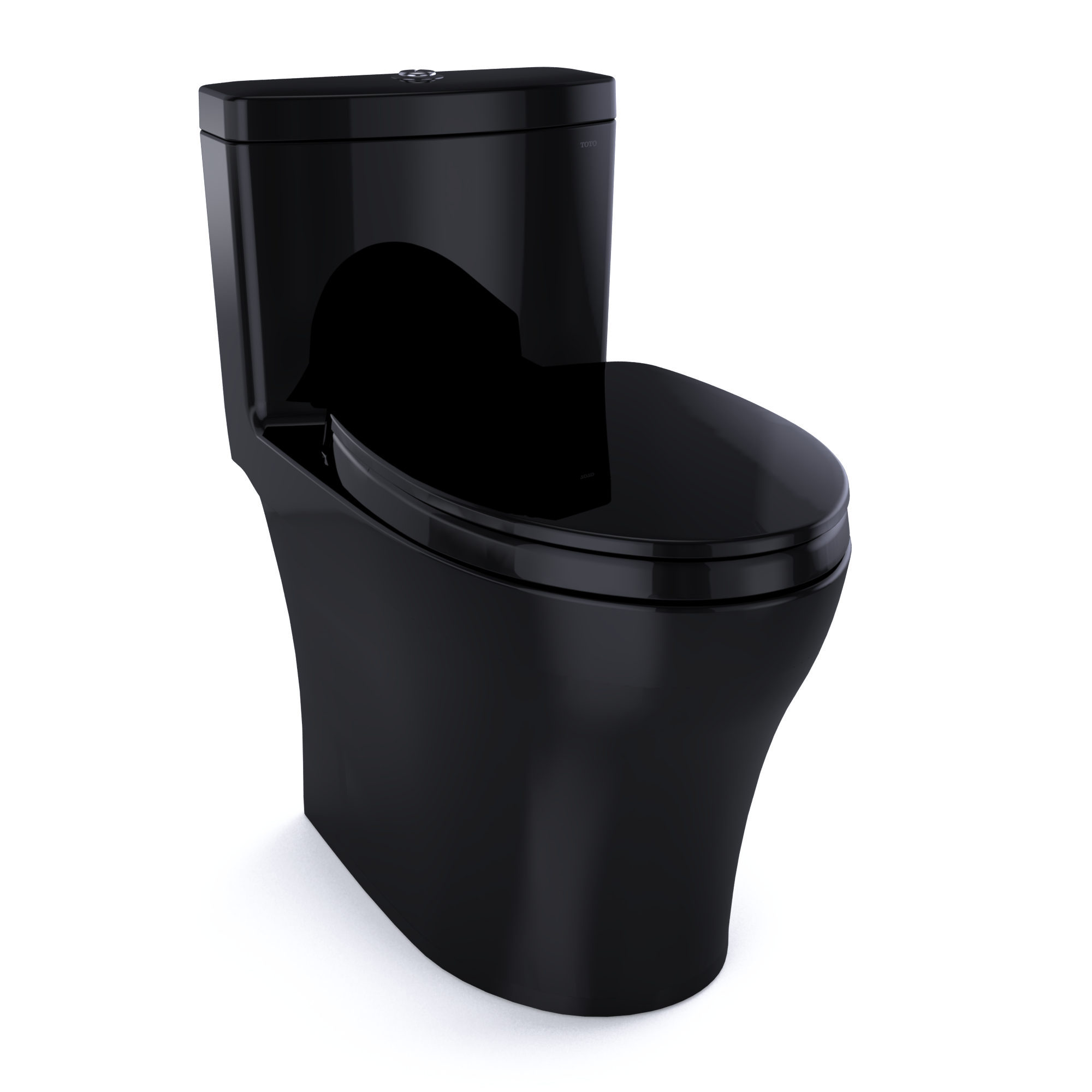 TOTO Aquia IV One-Piece Elongated Dual Flush 1.28 and 0.9 GPF Universal Height, WASHLET+ Ready Toilet, Ebony- Vitreous China, MS646124CEMFN#51