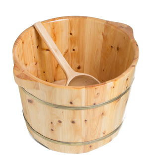 Alternate Image for ALFI brand Cedar Wood, Natural Wood, AB6604 Round Wooden Cedar Foot Soaking Tub