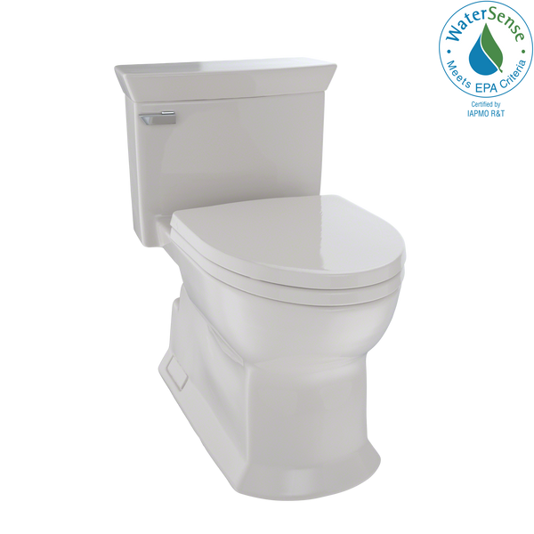 TOTO Eco Soire One Piece Elongated 1.28 GPF Universal Height Skirted Toilet with CEFIONTECT, Sedona Beige, Vitreous China, MS964214CEFG#12