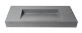 ALFI brand 48" x 18.9" Rectangle Above Mount Concrete Bathroom Sink, Gray Matte, 1 Faucet Hole, ABCO48R