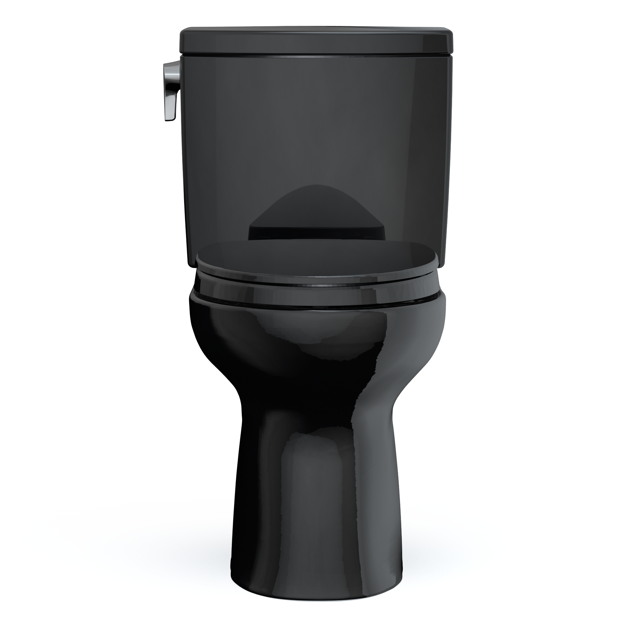 TOTO Drake II 1G Two-Piece Elongated 1.0 GPF Universal Height Toilet with SS124 SoftClose Seat, WASHLET+ Ready, Ebony, Vitreous China|Plastic, MS454124CUF#51
