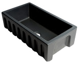 ALFI brand 33" Fireclay Farmhouse Sink, Black Matte, No Faucet Hole, AB3318HS-BM