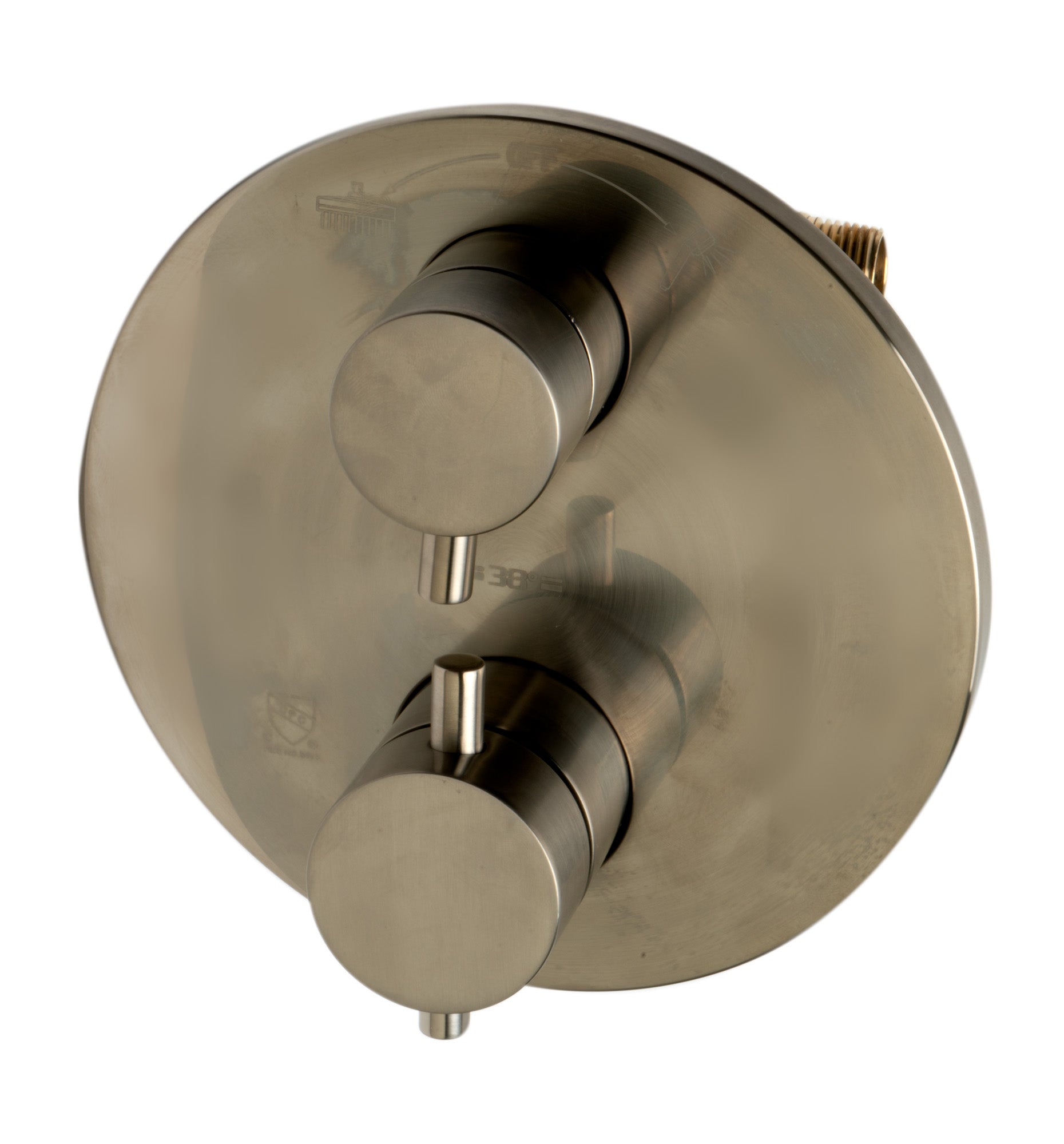 ALFI brand AB2545-BN Brushed Nickel Round Style 2 Way Thermostatic Shower Set, Brass