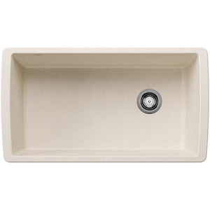 Alternate Image for Blanco Diamond 34" Undermount Silgranit Kitchen Sink, Soft White, No Faucet Hole, 443071