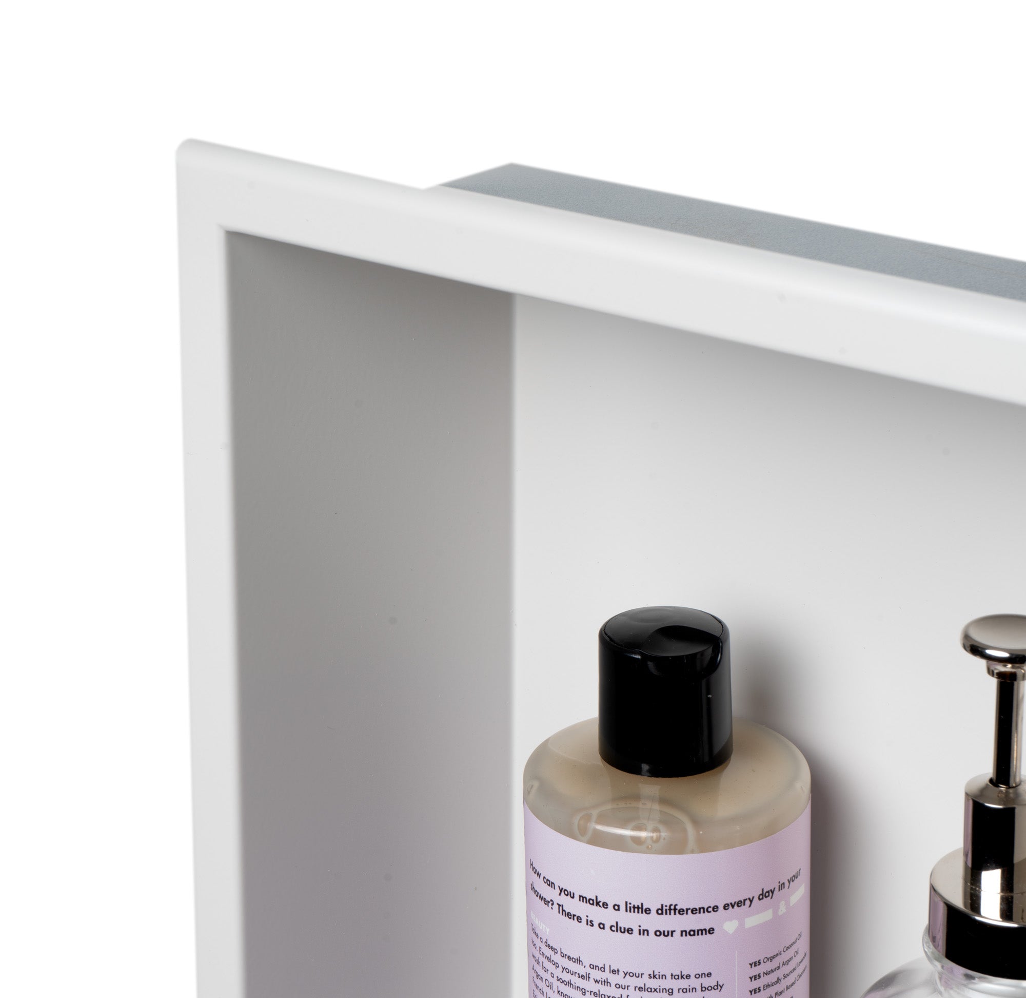 ALFI brand ABNC1224-W 12 x 24 White Matte Stainless Steel Vertical Double Shelf Bath Shower Niche, 20 Gauge