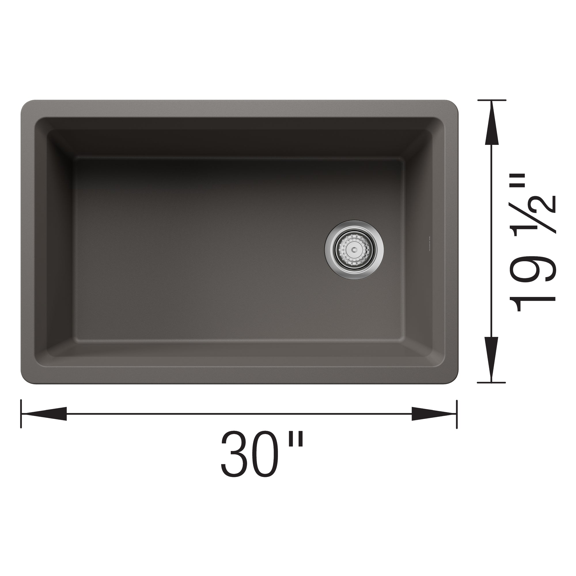 Blanco Inteos 30" Undermount Silgranit Workstation Kitchen Sink, Volcano Gray, No Faucet Hole, 443309