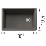 Blanco Inteos 30" Undermount Silgranit Workstation Kitchen Sink, Volcano Gray, No Faucet Hole, 443309