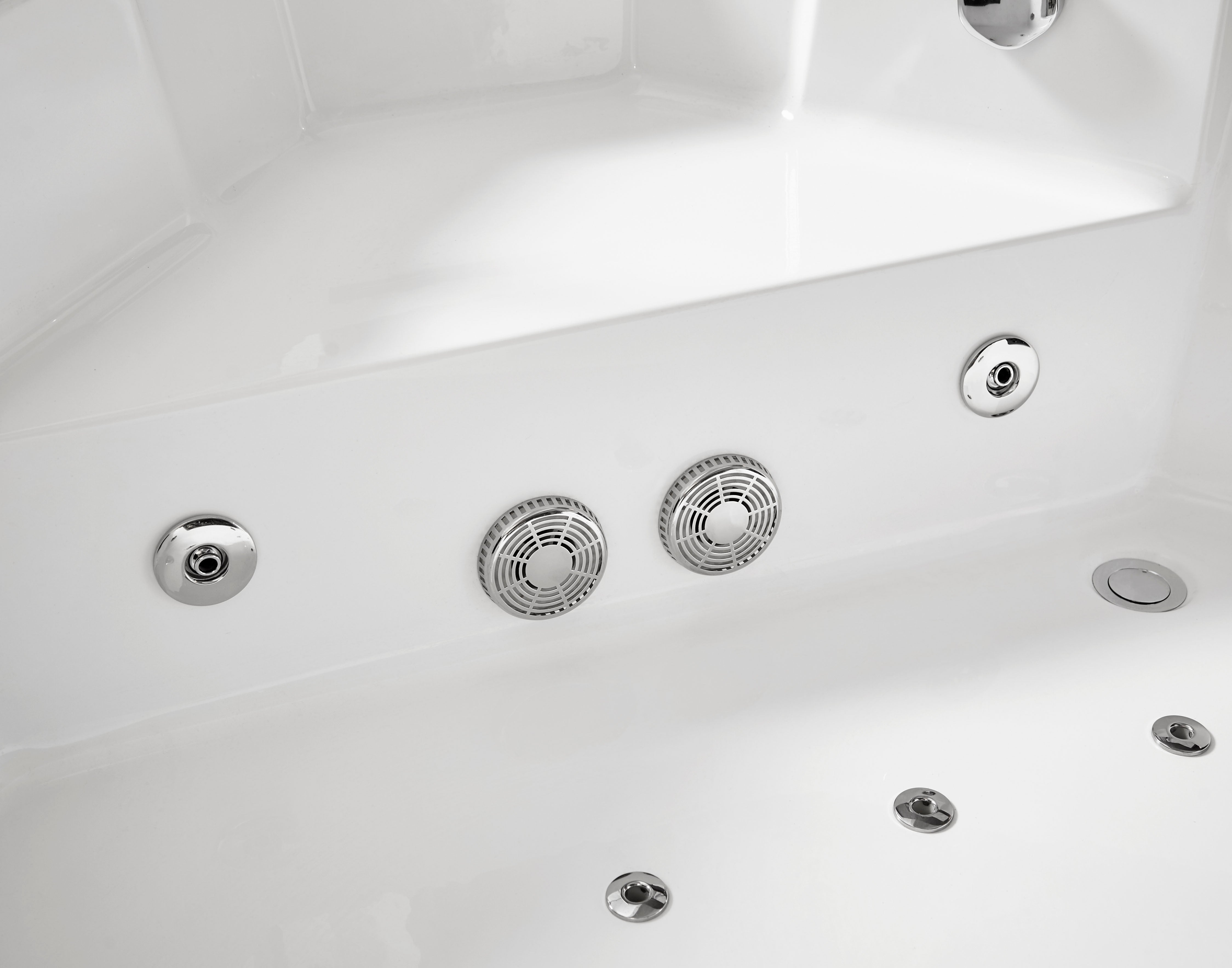 Eago 59" Acrylic Corner Neo-angle Round Bathtub, White, AM156ETL