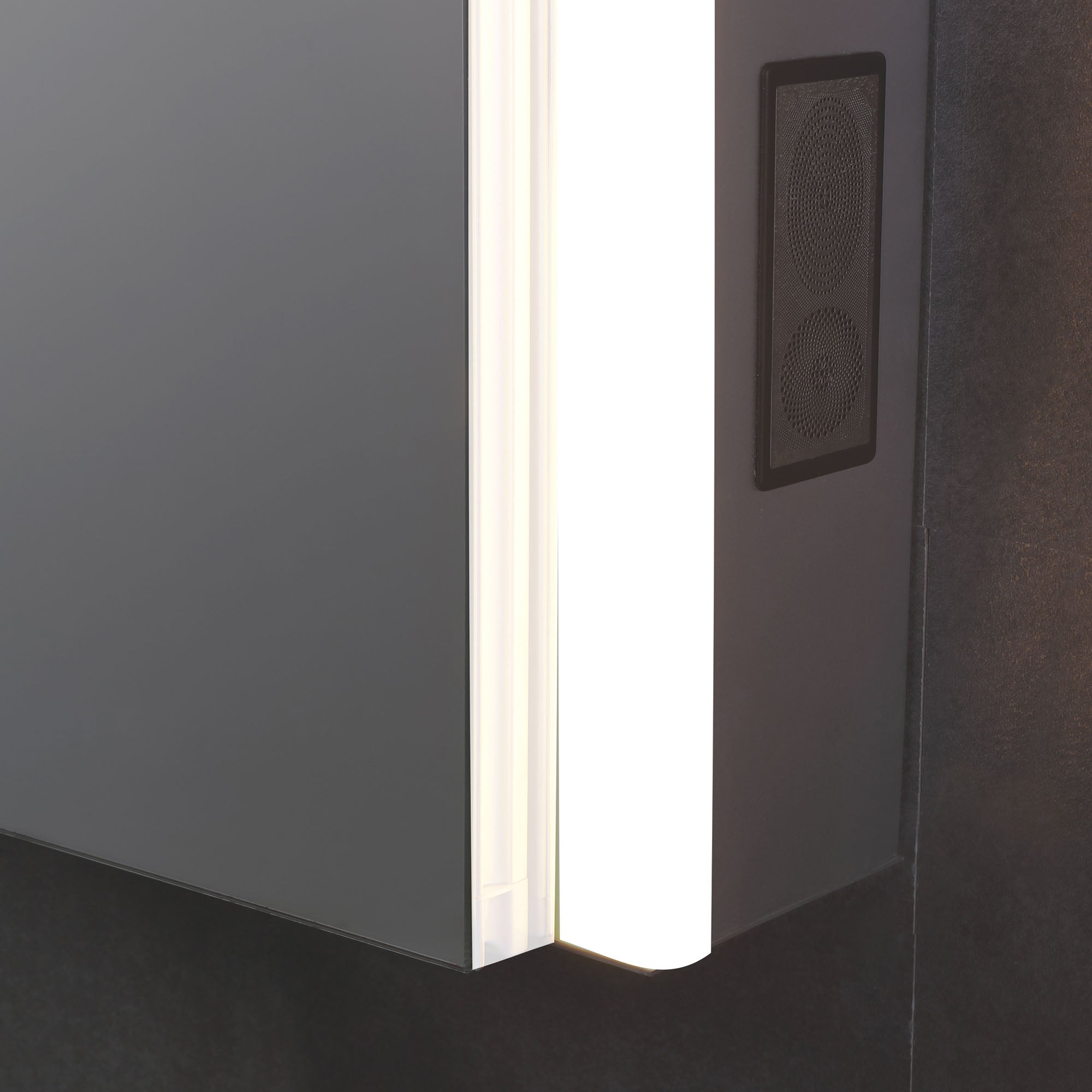 ALFI brand ABMC2432BT 24" x 32" Single Door LED Light Bluetooth Medicine Cabinet, Aluminum, Gray