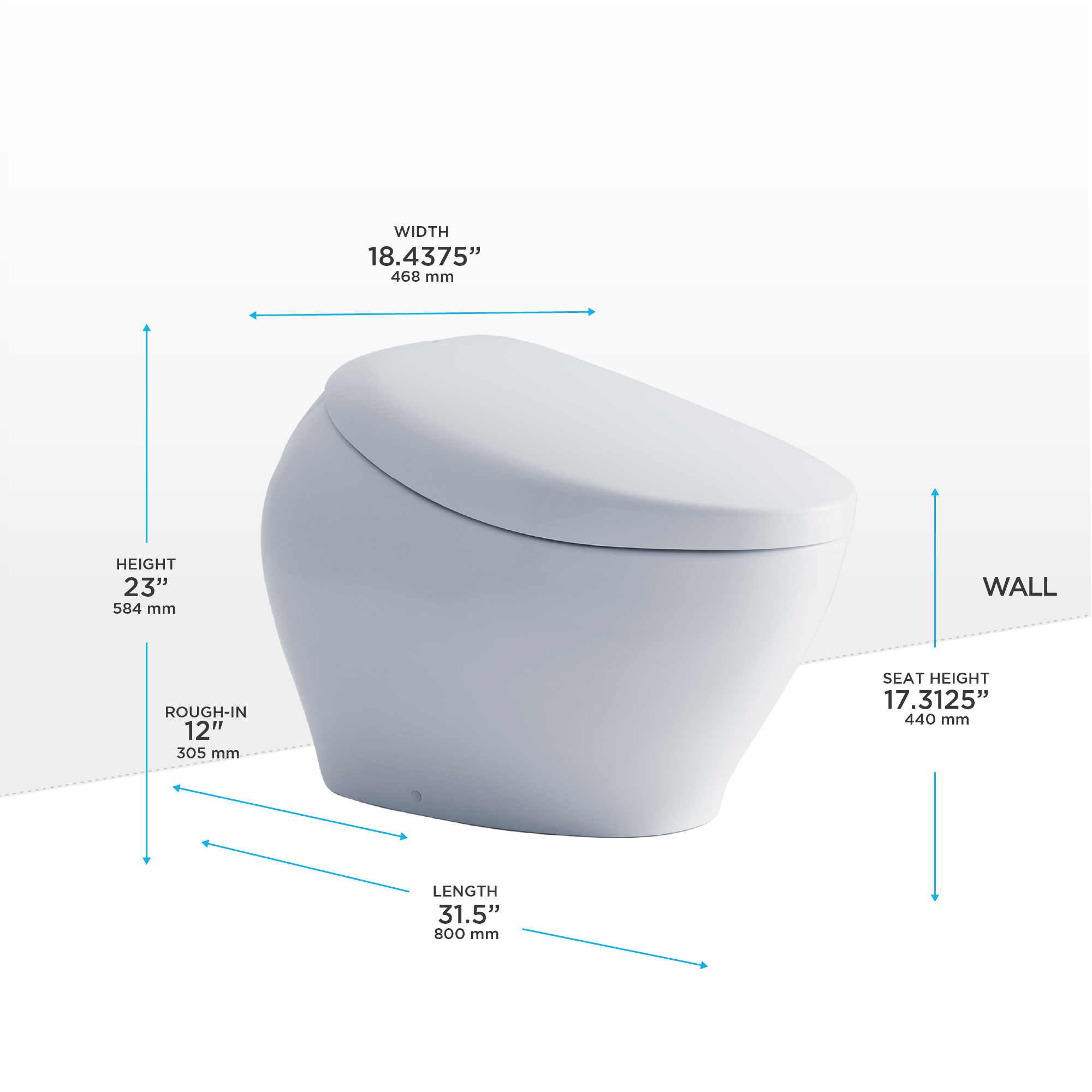 TOTO NEOREST NX1 Dual Flush 1.0 or 0.8 GPF Toilet with Integrated Bidet Seat, EWATER+, Cotton White, Vitreous China|Plastic, MS902CUMFG#01