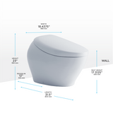 TOTO NEOREST NX2 Dual Flush 1.0 or 0.8 GPF Toilet with Integrated Bidet Seat and EWATER+ and ACTILIGHT, Cotton White, Vitreous China|Plastic, MS903CUMFX#01