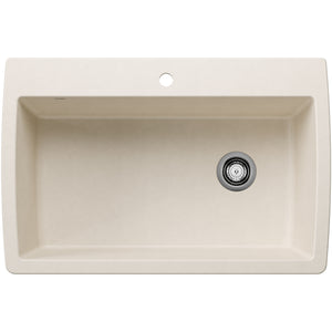 Alternate Image for Blanco Diamond 34" Dual Mount Silgranit Kitchen Sink, Soft White, 1 Faucet Hole, 443072