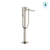 TOTO GE Single-Handle Free Standing Tub Filler with Handshower, Brushed Nickel, Brass, TBG07306U#BN