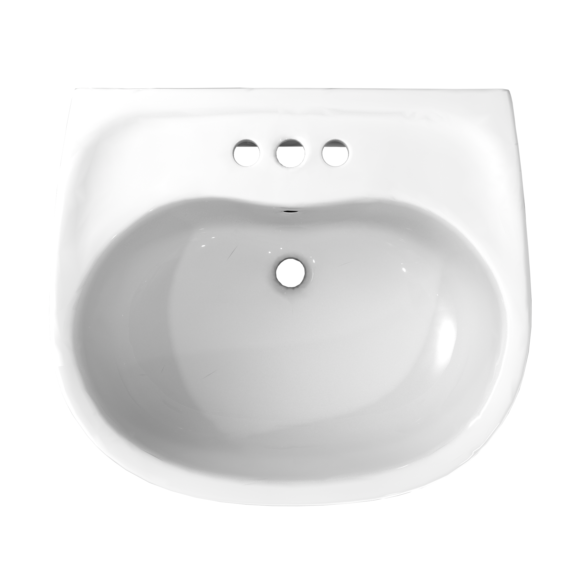 TOTO Supreme Oval Basin Pedestal Bathroom Sink with CEFIONTECT for 4 Inch Center Faucets, Cotton White, Vitreous China, LPT241.4G#01