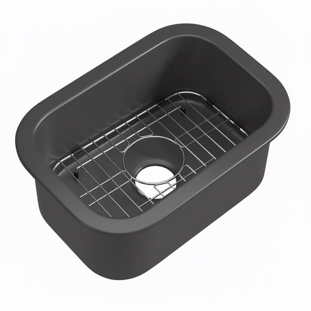 ALFI brand 19 rectangle fireclay bar/prep sink gray matte product image