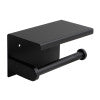 ALFI brand ABTPC66-BLA Black Matte Stainless Steel Toilet Paper Holder with Shelf