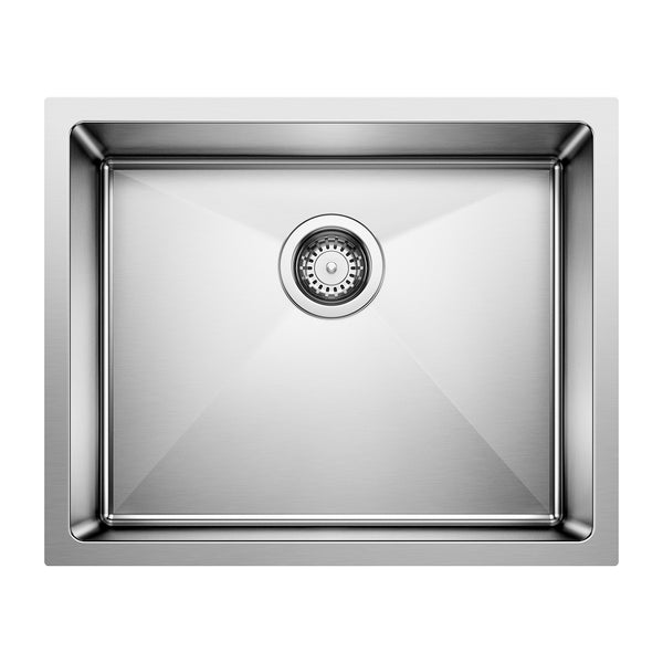 Blanco Quatrus 22" Undermount Stainless Steel Kitchen Sink, Satin Polish, 18 Gauge, No Faucet Hole, 443145