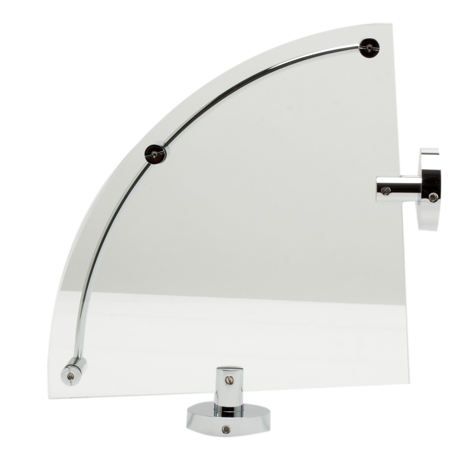 ALFI brand AB9546 Polished Chrome Corner Mounted Glass Shower Shelf Bathroom Accessory, Brass, Grey
