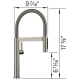 Blanco Culina Mini II Pull-Down Dual-Spray Kitchen Faucet, Satin Platinum, 1.5 GPM, Brass, 443253