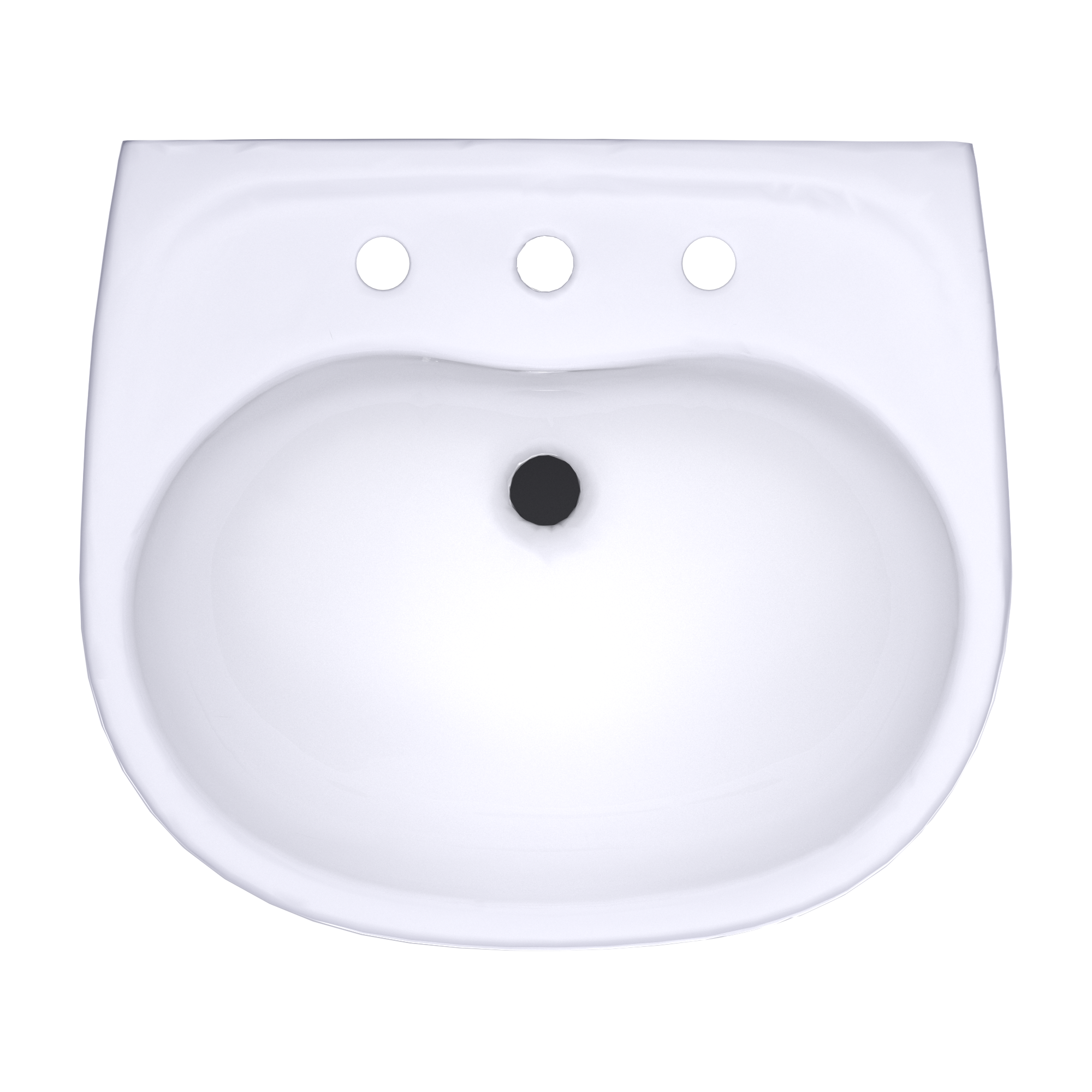 TOTO Supreme Oval Wall-Mount Bathroom Sink with CEFIONTECT and Shroud for 8 Inch Center Faucets, Cotton White, Vitreous China, LHT241.8G#01