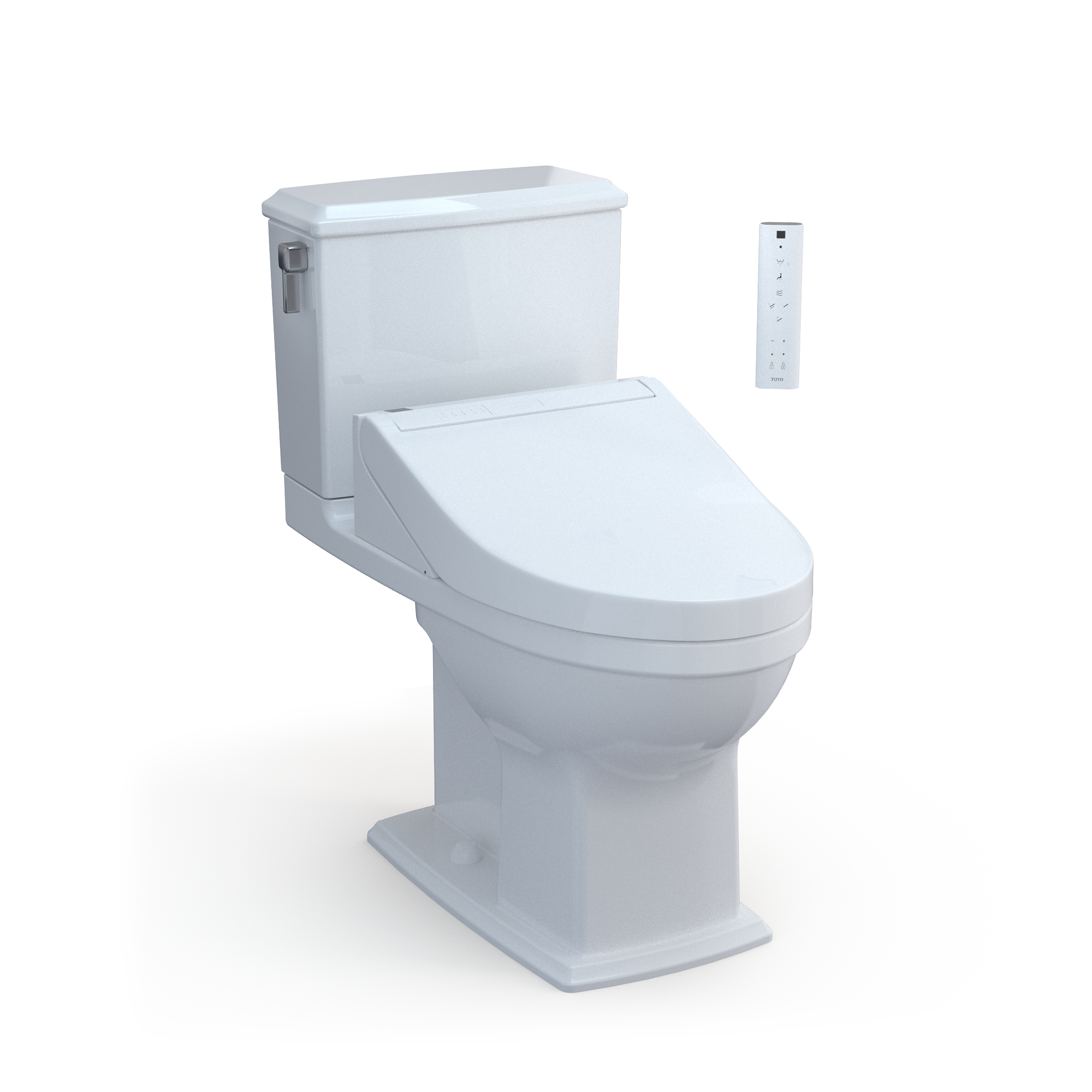 TOTO WASHLET+ Connelly Two-Piece Elongated Dual Flush 1.28 and 0.9 GPF Toilet and WASHLET C5 Bidet Seat, Cotton White, Vitreous China|Plastic, MW4943084CEMFG#01