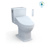 TOTO WASHLET+ Connelly Two-Piece Elongated Dual Flush 1.28 and 0.9 GPF Toilet and WASHLET C5 Bidet Seat, Cotton White, Vitreous China|Plastic, MW4943084CEMFG#01