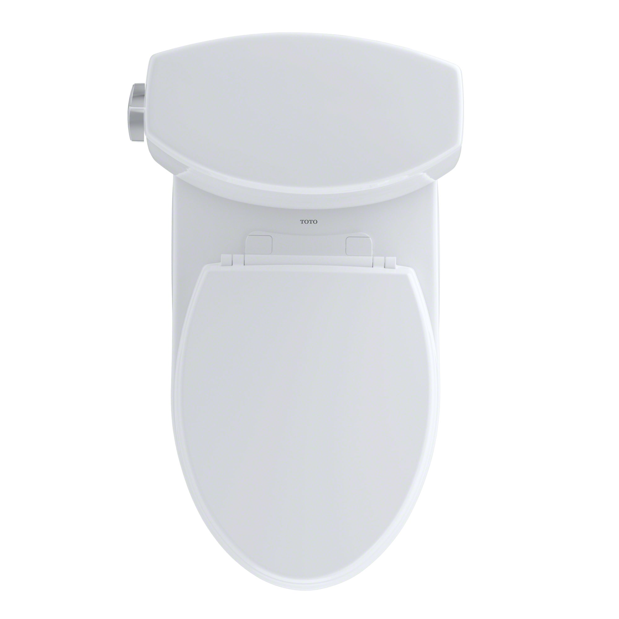 TOTO Vespin II Two-Piece Elongated 1.28 GPF Universal Height Skirted Toilet with CEFIONTECT and Right-Hand Trip Lever, Cotton White, Vitreous China, CST474CEFRG#01