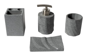 Alternate Image for ALFI brand ABCO1019 4 Piece Solid Concrete Gray Matte Bathroom Accessory Set