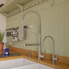 ALFI brand 1.7 GPM Lever Gooseneck Double Spout Touch Kitchen Faucet, Modern, Gray, Polished Chrome, ABKF3787-PC