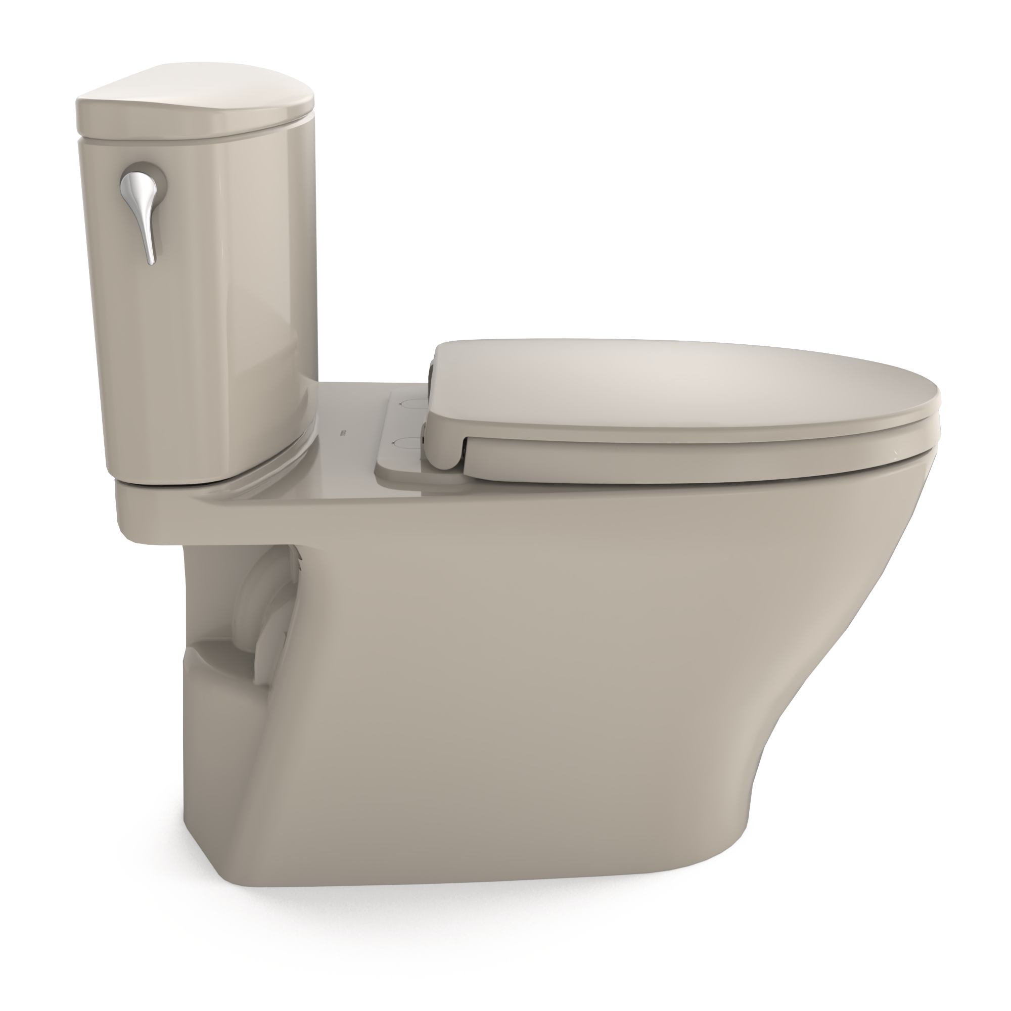 TOTO Nexus Two-Piece Elongated 1.28 GPF Universal Height Toilet with CEFIONTECT and SS124 SoftClose Seat, WASHLET+ Ready, Bone, Vitreous China, MS442124CEFG#03
