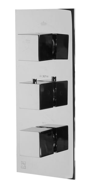 Alternate Image for ALFI brand AB2901-PC Polished Chrome Concealed 4-Way Thermostatic Valve Shower Mixer /w Square Knobs, Brass