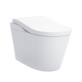 TOTO NEOREST LS Dual Flush 1.0 or 0.8 GF Integrated Bidet Toilet, Cotton White with Silver Trim, Vitreous China and Plastic, MS8732CUMFG#01S