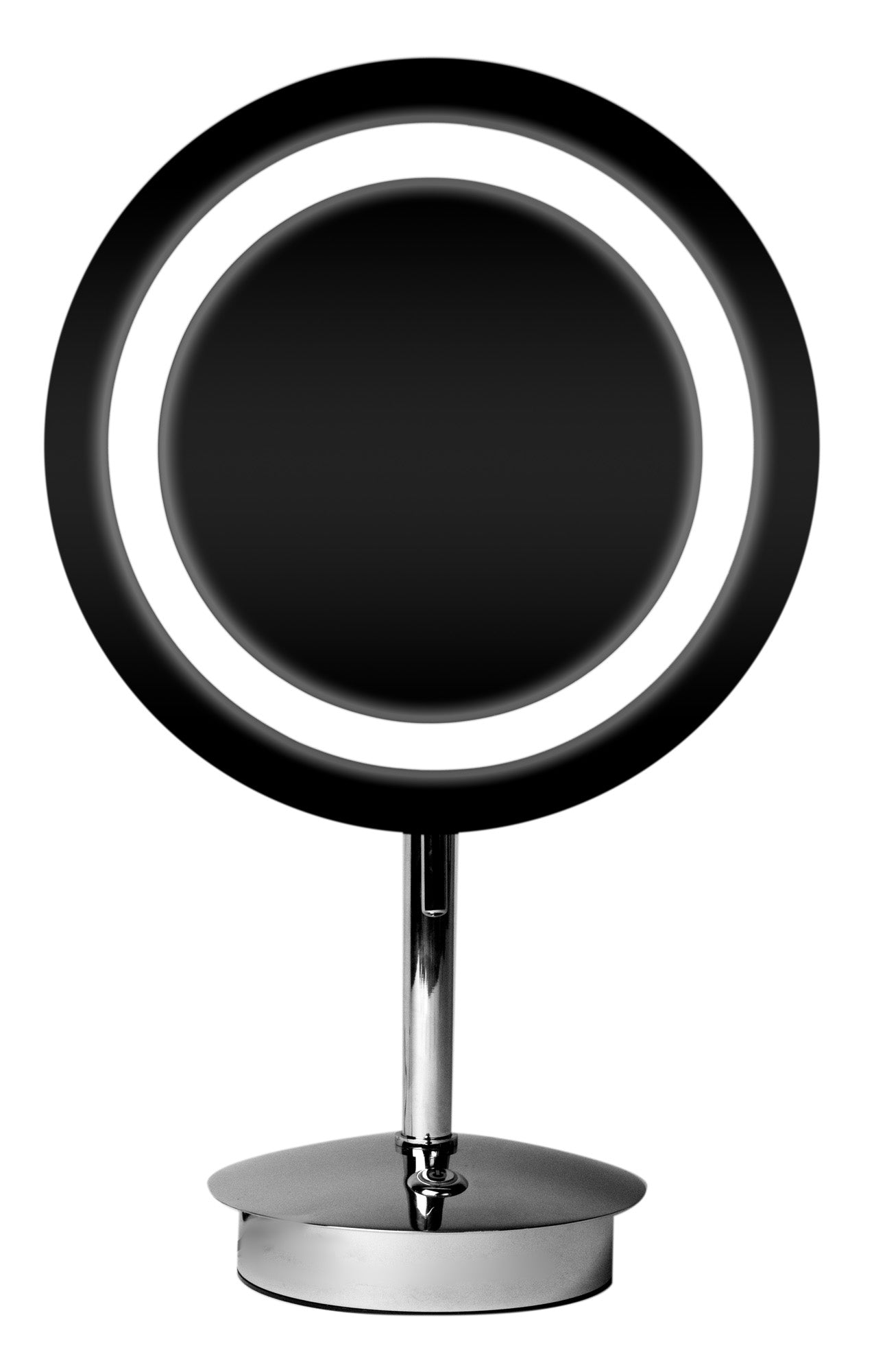 ALFI brand ABM9FLED-PC Polished Chrome Tabletop Round 9" 5x Magnifying Cosmetic Mirror with Light