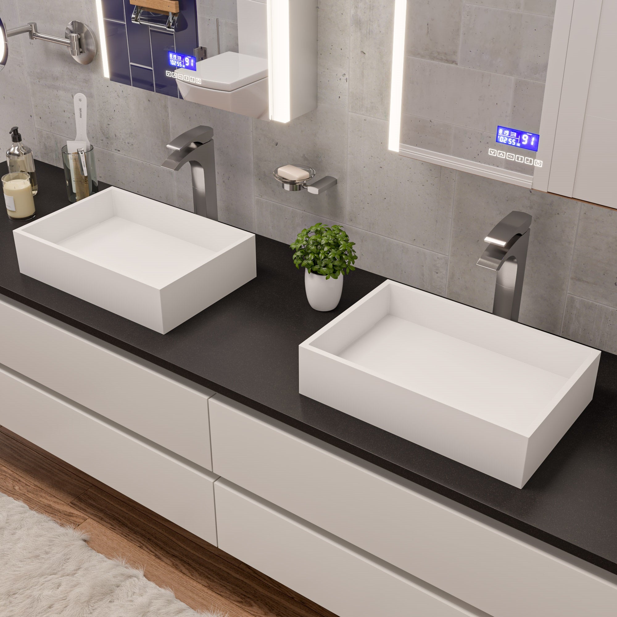 ALFI Tall Brushed Nickel Single Lever Bathroom Faucet, AB1587-BN