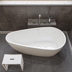 Alternate Image for ALFI brand 59" Acrylic Free Standing Oval Soaking Bathtub, White, AB8861