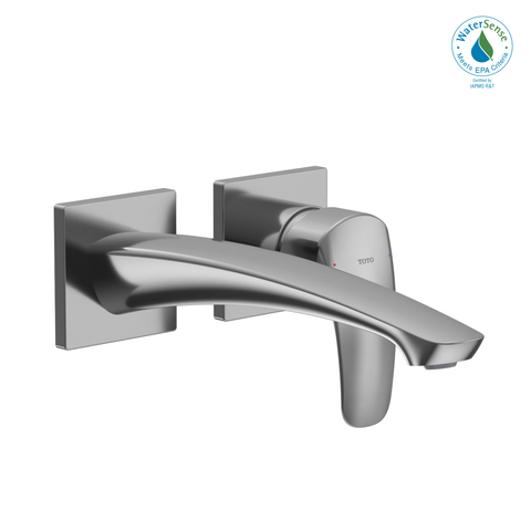 TOTO GM 1.2 GPM Wall-Mount Single-Handle Long Bathroom Faucet with COMFORT GLIDE Technology, Polished Chrome, Brass, TLG09308U#CP