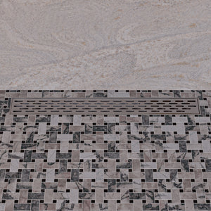 Alternate Image for ALFI brand ABLD24C 24" Long Modern Stainless Steel Linear Shower Drain with Groove Holes, ABLD24C-BSS